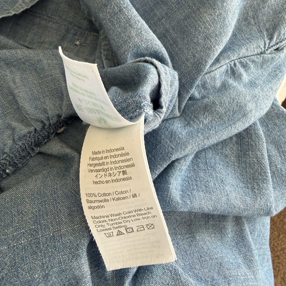 J. Crew Light Blue Long Sleeve Button-Front Dress - Picture 5 of 5